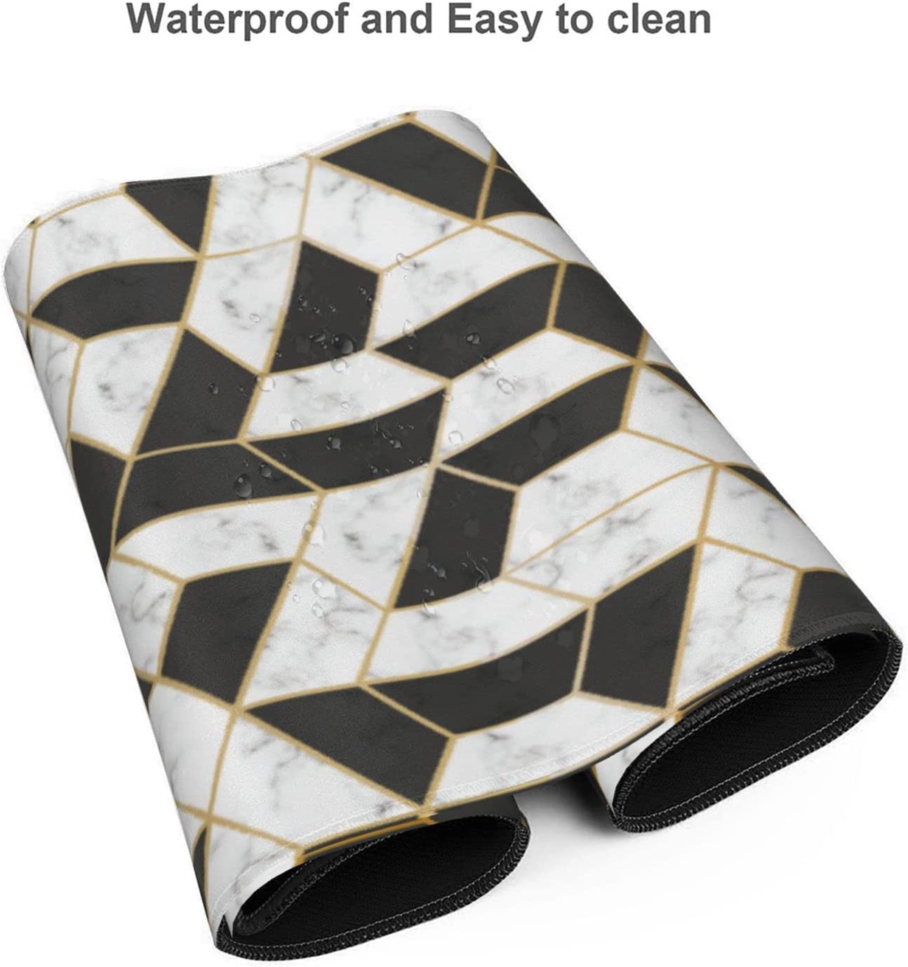 Extended Mouse Pad, Cubes Marble Gaming Mouse Pad, Large Big Mouse Pad Keyboard Mat Desk Pad with Non-Slip Base and Stitched Edge for Work, Game, Office - 35.5" x 16"