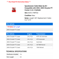 thumbnail image 2 of Speedometer Cable Make Up Kit - Compatible with 2002, 2005 Chrysler PT Cruiser 2.4L 4-Cylinder, 2 of 2