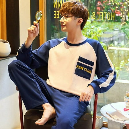 

CoCopeaunt Home Wear Mens Pajamas Set Autumn Winter Soft Warm Cotton Men Pajamas Sets Long Sleeve Sleepwear Set Leisure HomeWear Clothes