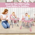 thumbnail image 4 of Babyjoy 16-in-1 Baby High Chair with Activity Center Booster Seat Building Block Table Pink, 4 of 10