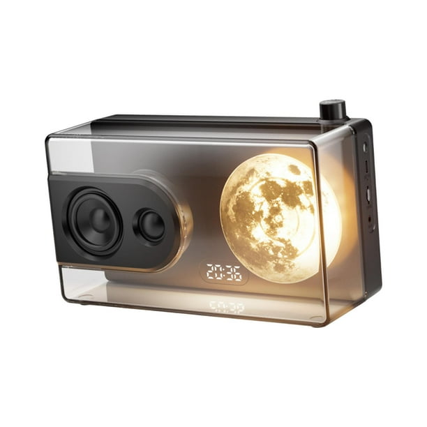 Altavoz Bluetooth inalámbrico transparente con sonido estéreo y reproducción de música multiusos Negro