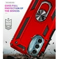 thumbnail image 5 of TJS for Motorola Moto G 5G 2022 Phone Case, with Tempered Glass Screen Protector, Impact Resistant Metal Ring Magnetic Support Kickstand Drop Protector Cover for Moto G 5G 2022 (Red), 5 of 7