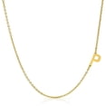 thumbnail image 1 of Giorgio Bergamo Stainless Steel Yellow Gold Plated Minimalist, Dainty Sideways A - Z Intial Letter Pendant Mens Womens Necklace, Free Micro Fiber Cloth, Gold, P, 1 of 6