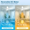 thumbnail image 6 of Ohniyou 42" Flush Mount Ceiling Fan with Light and Remote,3 Colors Dimmable Quiet DC Motor Low Profile Ceiling Fans for Bedroom Kitchen Outdoor Patio, White, 6 of 10
