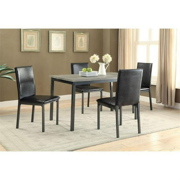 Bowery Hill 5 Piece Dining Set in Black