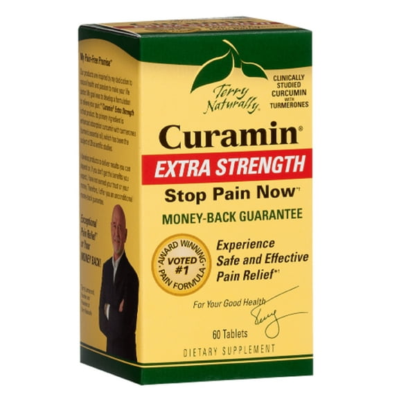 Terry Naturally Curamin Extra Strength, Safe and Powerful Pain Relief with BCM95 Curcumin (60 Tabs)