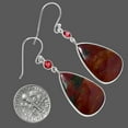 thumbnail image 2 of Natural Blood Stone - India & Garnet 925 Sterling Silver Earrings Jewelry E-1002 SDE89836, 2 of 4