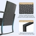 thumbnail image 5 of Lofka Balcony Furniture Set  for 2, 3-Piece Outdoor Conversation Wicker Chairs Set with Table & Cushions for Garden,Deck,Balconies, Black Cushion, 5 of 8