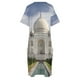 thumbnail image 4 of Vestido de noche para mujer, falda larga con bolsillo, ilustración fotográfica del famoso e histórico Taj Mahal., 4 of 6