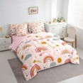 thumbnail image 3 of Homewish Girly Pink Cartoon Twin Bedding Sets 7-Piece, Kawaii Rainbow Cloud Bedding Comforter Set, Mystic Astrology Stars Reversible Sheet Sets, Luxury Bedroom Decor, 3 of 7