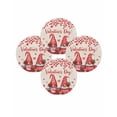 thumbnail image 7 of 13 Inch Round Placemats Set of 4, Valentine's Day Non Slip Heat Insulation PP Table Mats, Red Gnomes Loves Roses Romantic Beige Washable Place Mats for Kitchen Dining Party Table Decor, 7 of 7