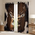 thumbnail image 2 of Manfei Wild Animal Deer Blackout Curtains Set of 2 (52x84 Each),Rustic Cattle Hide Window Curtains,Country Farmhouse Lodge Curtains and Drapes For Teens,Luxury Bedroom Decor, 2 of 6