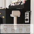 thumbnail image 2 of Modern Vanity Desk with Large LED Mirror – 8 Spacious Drawers, Built-in Power Outlet, Adjustable Lighting, Makeup Table for Bedroom or Dressing Room – Black, 2 of 9
