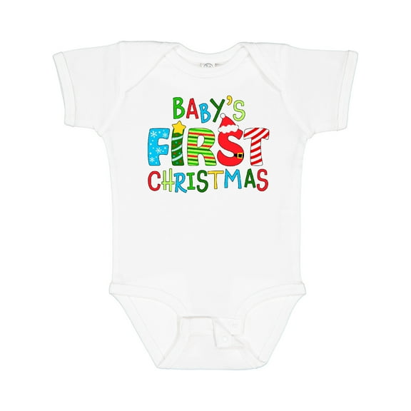 Inktastic Baby's First Christmas Cute Letters Boys or Girls Baby Bodysuit