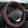 thumbnail image 5 of Fuzoiu Vintage Audio Cassettes Print Elastic Stretch Steering Wheel Cover, Universal 15 Inch Automotive Steering Wheel Cover, Anti-Slip Sweat Absorption Universal Car Accessories for Women Men, 5 of 6