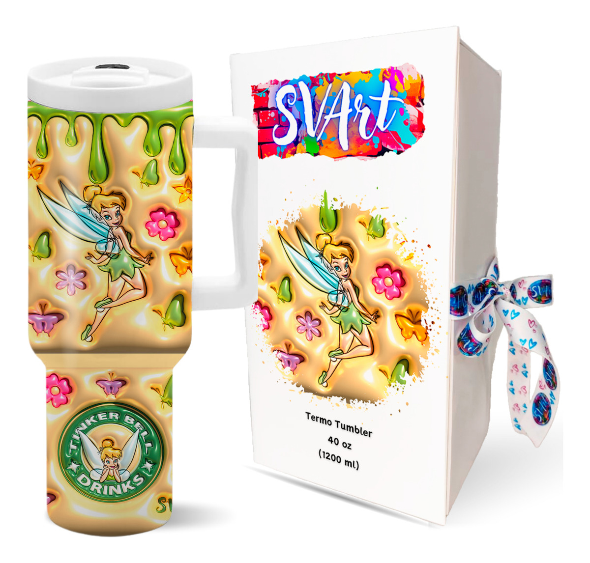 Termo Tumbler 40 oz SVART diseño Tinkerbell inflado 3D | Bodega Aurrera ...