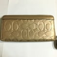 thumbnail image 2 of Pre-Owned Coach long wallet with round zipper, gold (Good), 2 of 9