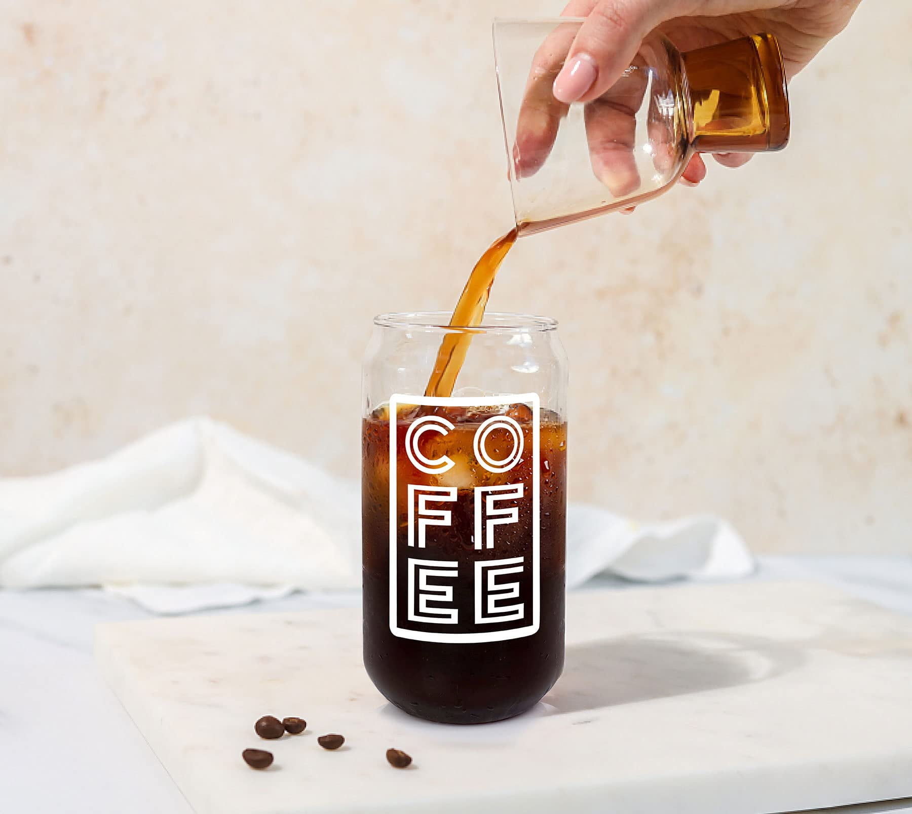 iced coffee in glass ball jar｜TikTok Search