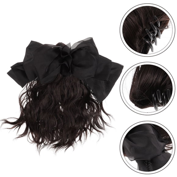 LIFKOME Black Faux Hair Bun for Women's High Temperature Fiber Easy Apply Hair Accessory for Quick Hairstyles