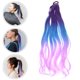 thumbnail image 5 of Extensión de cola de caballo de color, larga, lacia, de 27 pulgadas, trenza sintética, postizo, extensión de cola de caballo trenzada larga para niñas y mujeres, 5 of 7