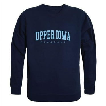 Upper Iowa University Peacocks Arch Crewneck Sweatshirt, Navy - Large