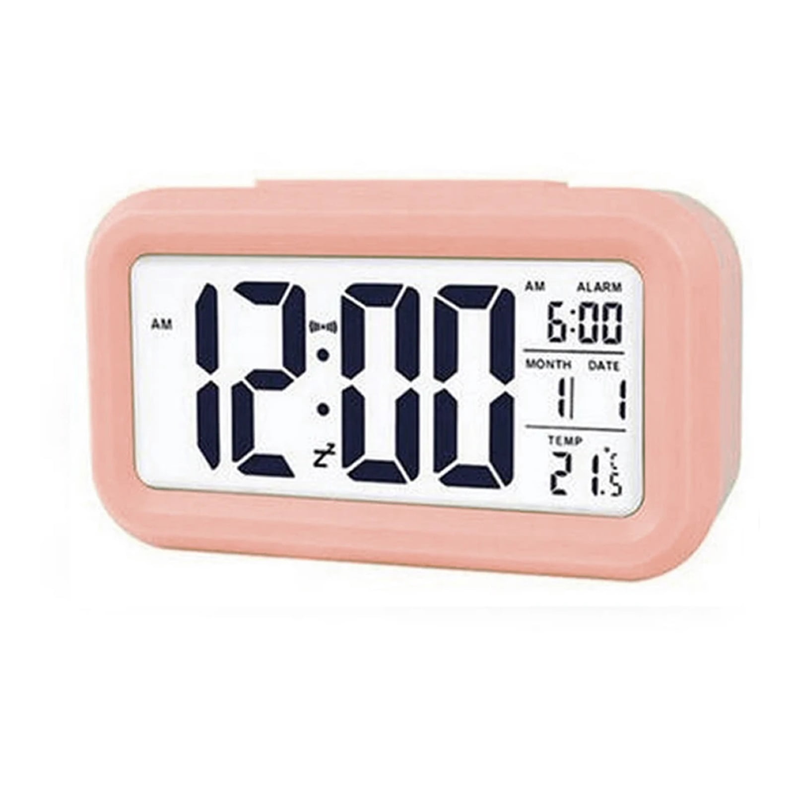 Alarm Clock LED Digital Display Calendar Temperature Backlight Mute Function Table Clock for Home Oiffce 12/24 H Desktop Clock