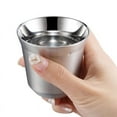 thumbnail image 3 of Double-layer Insulated Anti-scald Coffee Mug Small Teacups 80ml Capsule Coffee Cups Outdoor Beer Mug 304 Stainless Steel (Silver), 3 of 7