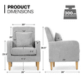 thumbnail image 2 of MoNiBloom Cotton-linen Fabric Accent Chairs, Modern Armchair with Toss Pillow, Upholstered Single Sofa for Living Room Bedroom, Gray, 2 of 9