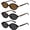 Black+Tortoise+Tortoise/Gray-Brown-Gray lens, variant on Retro Oval Sunglasses for Women, Trendy UV400 Protection