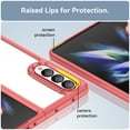 thumbnail image 6 of SaniMore for Samsung Galaxy Z Fold 4 Lightweight Transparent Case, Rugged Clear PC Back & TPU Bumper [Not Yellowing Technology] Heavy Duty Full Body Protective Case for Samsung Z Fold 4, Red, 6 of 9