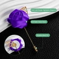 thumbnail image 2 of Uxcell 48-Pack Insignias de Flor para Hombres, Pin de Rosa de Hoja Dorada para Boutonnieres de Novio para Boda/Baile/Fiesta [Púrpura Profundo], 2 of 7