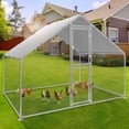 thumbnail image 3 of Dextrus Chicken Run Coop 6.6 x 9.8 x 6.4 ft Large Metal Chicken Coop Spire Shaped, Walk-in Hen Cage, Outdoor Poultry Cage with Waterproof Cover for Backyard, 3 of 11