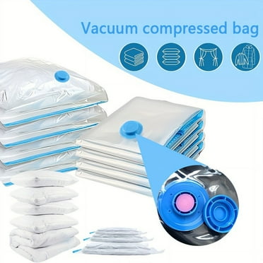 20 pack Vacuum Storage Bags with Hand Pump, Closet Organizer for Clothes, Comforters (Jumbo/Large/Medium/Small/Roll Sizes, Clear)