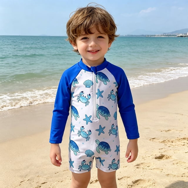 Swim Suit Boys Boy Rash Guard Cartoon Baby Boy Clothes Summer Boys Bathing Suits 2-3 Years