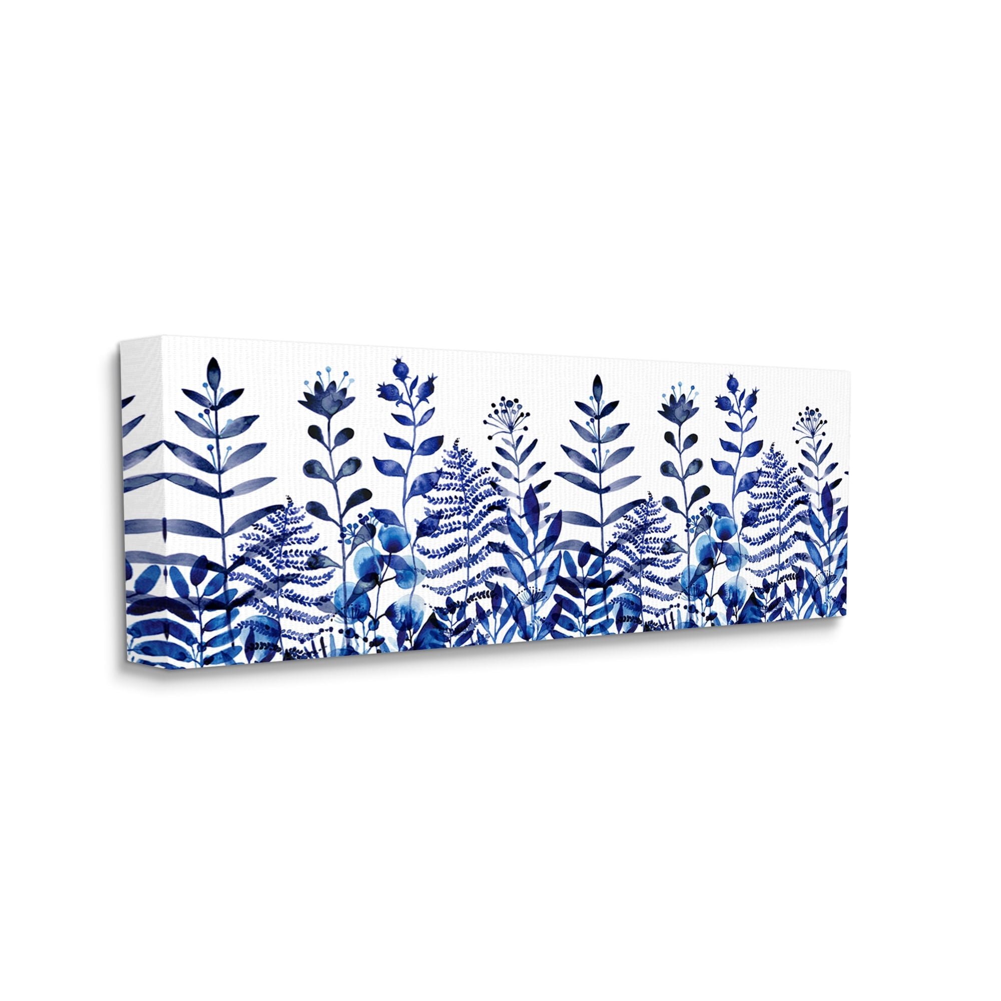 Stupell Industries Blue Sprouting Botanical Herbs Botanical & Floral Painting Gallery Wrapped Canvas Print Wall Art