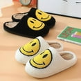 thumbnail image 5 of 39-40 Zapatillas antideslizantes cálidas y cómodas de felpa suave con cara sonriente retro para parejas, suministro interior cálido de invierno, 5 of 5