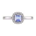 thumbnail image 6 of TimeLe$$ Classics Round and Cushion Cut Natural Tanzanite Gemstone Ring in 14K White Gold (Size: 9), 6 of 6