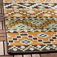 thumbnail image 4 of SAFAVIEH Veranda Luwig Geometric Indoor/Outdoor Area Rug, Terracotta/Chocolate, 5'3" x 5'3" Square, 4 of 7