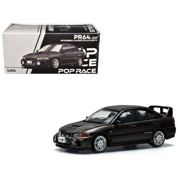Mitsubishi Lancer Evolution IV RHD (Right Hand Drive) Pyrenees Black Pearl 1/64 Diecast Model Car by Pop Race