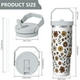 thumbnail image 5 of 1pc 30oz Tumbler with Straw & Handle - Insulated Stainless Steel Cup | Holiday Gift for Man Women (Christmas, Valentine's, Birthday), 5 of 7