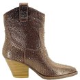thumbnail image 3 of Forever Women Cowgirl Cowboy Western Ankle Boots Pointy Toe Rhinestone Bling Short Booties RIVER-01 Brown Bronze 7.5, 3 of 3