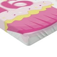 thumbnail image 2 of Ambesonne Cool Fitted Sheet, Cupcake Candle Girls, Twin XL Size, Fuchsia Yellow, 2 of 3