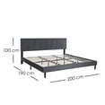 thumbnail image 2 of Ilios Innova | Base de Cama King Size con Cabecera Moderna de Diseño Moderno, Estructura Reforzada Con Tapizado Color Negro, 2 of 9