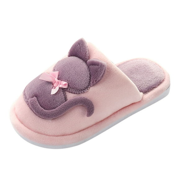 Toddler Infant Kids Cartoon Cat Warm Non-slip Floor Home Slippers Indoor Shoes