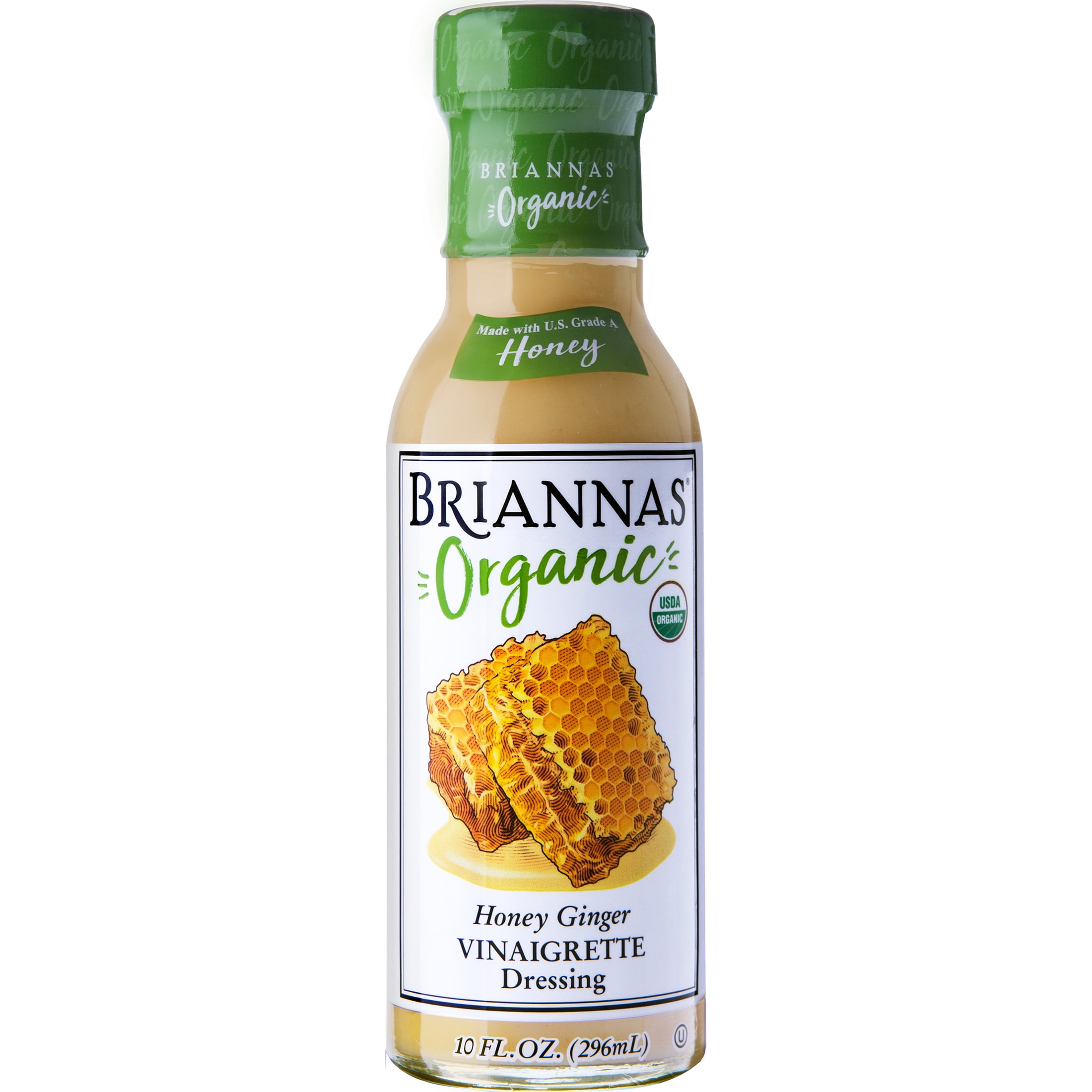 BRIANNAS Organic Honey Ginger Vinaigrette Salad Dressing, 10 fl oz