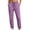 Purple, variant on Womens Capri Pants for Women Petite Wide Leg Cigarette - Frayed Hem Work Purple M