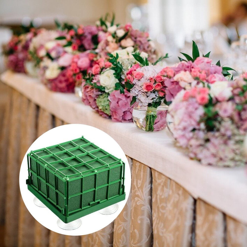 Hzzsbu 4Pcs Floral Foam Blocks Floral Foam Cage for Flower Arranging Dry Florist Foam Bricks, Flower Arranging Foam for Wedding Party, Home Garden Decoration