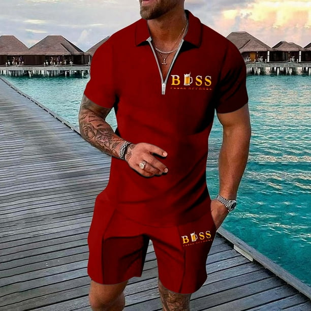 WILLBEST Pantalones Cortos Deportivos para Hombre, para Nadar, Playa, Informales, para Caminar Al Aire Libre, Pierna Recta, Largo Medio, con Diseño de Estampado de Mascota