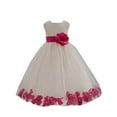 thumbnail image 2 of Ekidsbridal Ivory Tulle Rose Petals Flower Girl Dresses Wedding Pageant Ball Gown Birthday Party Easter Summer 302T 4, 2 of 3