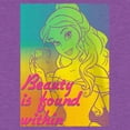 thumbnail image 2 of Girl's Beauty and the Beast Belle Halftone Portrait  Graphic Tee Purple Berry Small, 2 of 4